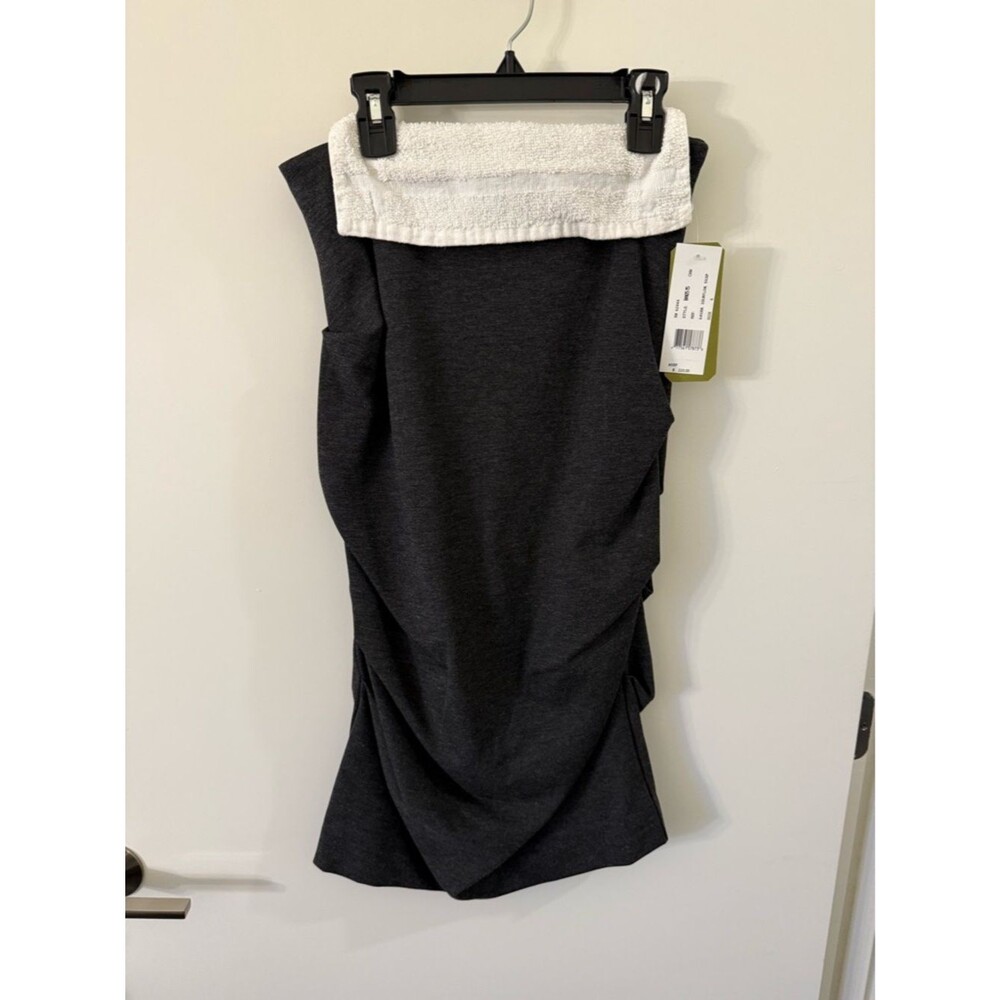 NWT Artelier Nicole Miller Dark Heather Grey Ruched Midi Skirt